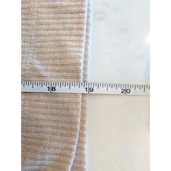 LOFT Ribbed Knit Cream Beige Button Cardigan V-Neck Cropped Stretchy Small S - Picture 6 of 6
